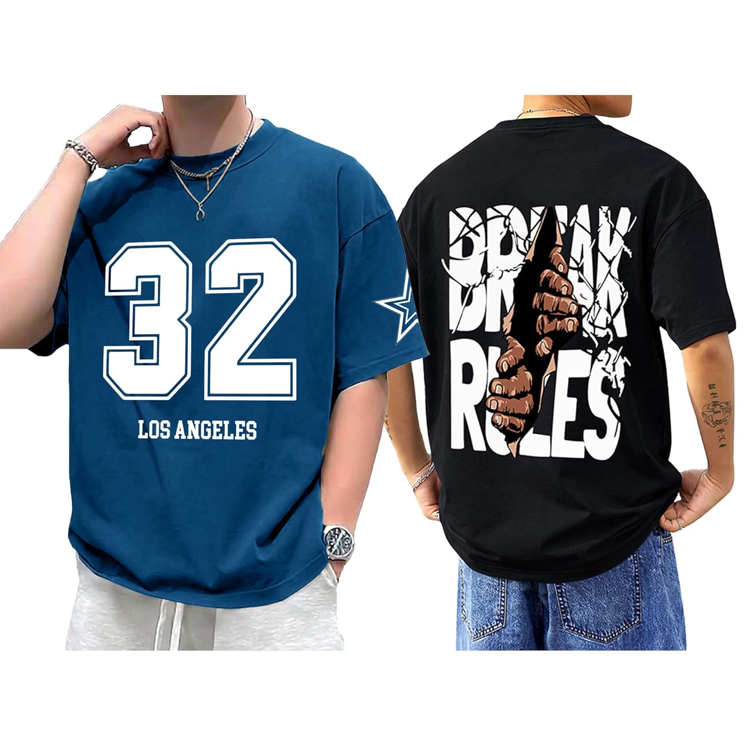 AUSK Baggy Hip-Hop T-Shirt for Men - Graphic Printed T Shirts || Oversized Men Tshirt || T-Shirts