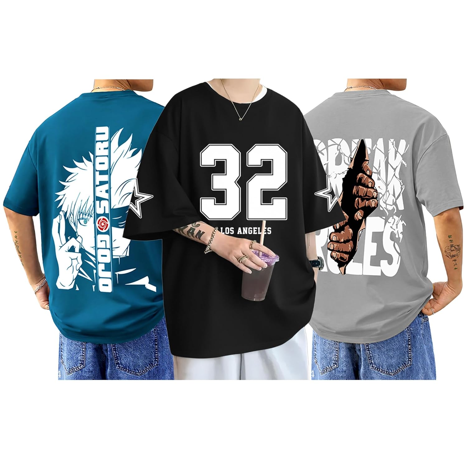 AUSK Baggy Hip-Hop T-Shirt for Men - Graphic Printed T Shirts || Oversized Men Tshirt || T-Shirts