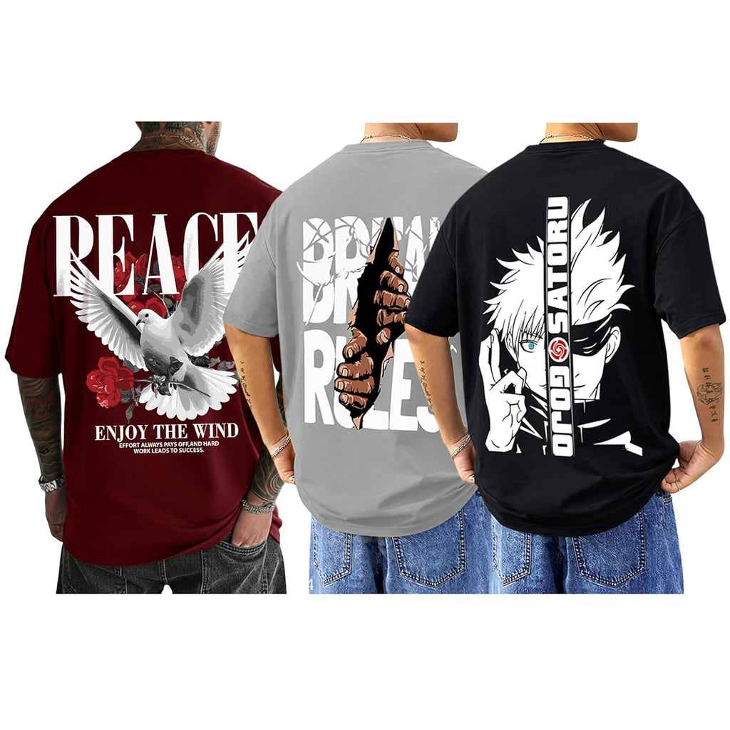 AUSK Baggy Hip-Hop T-Shirt for Men - Graphic Printed T Shirts || Oversized Men Tshirt || T-Shirts