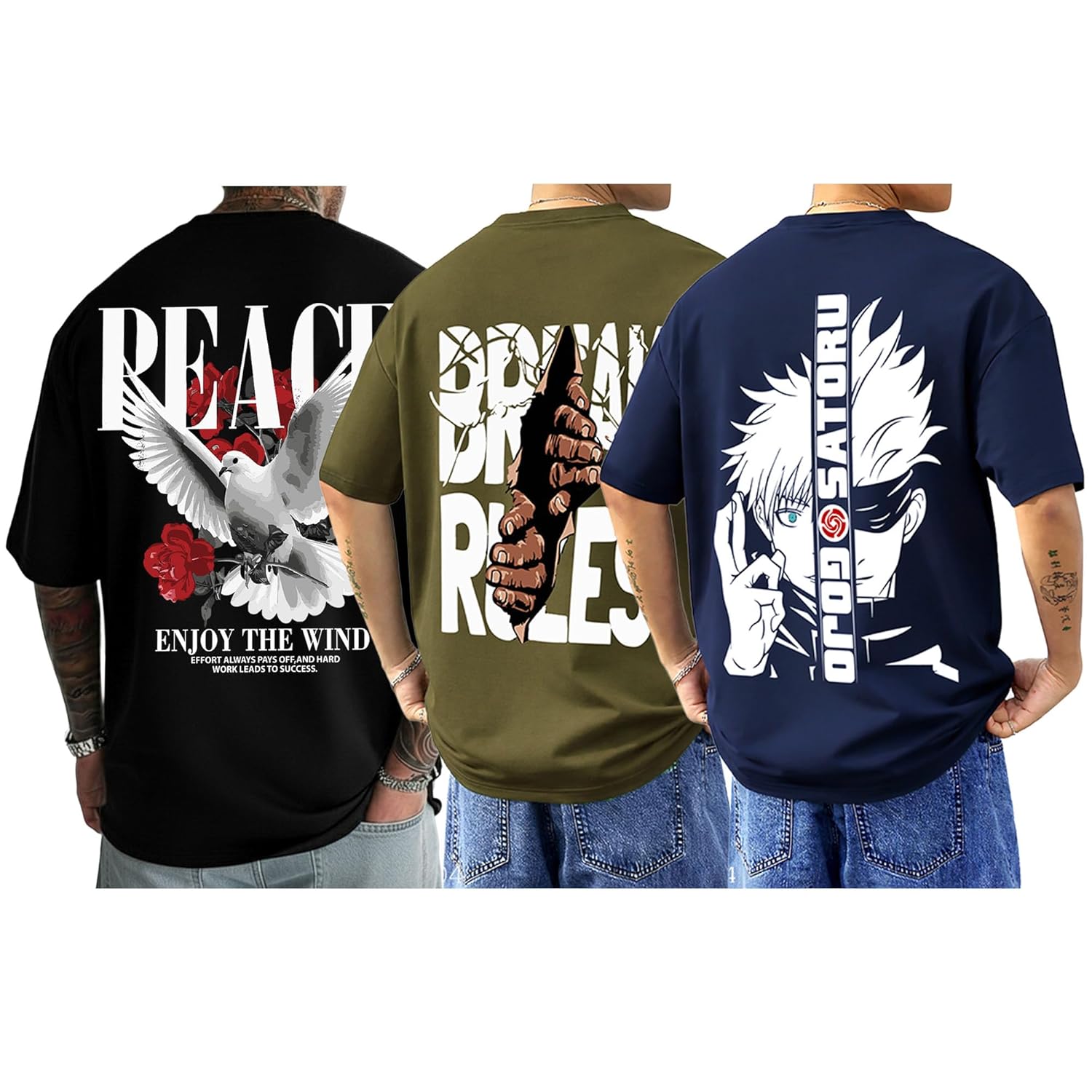 AUSK Baggy Hip-Hop T-Shirt for Men - Graphic Printed T Shirts || Oversized Men Tshirt || T-Shirts